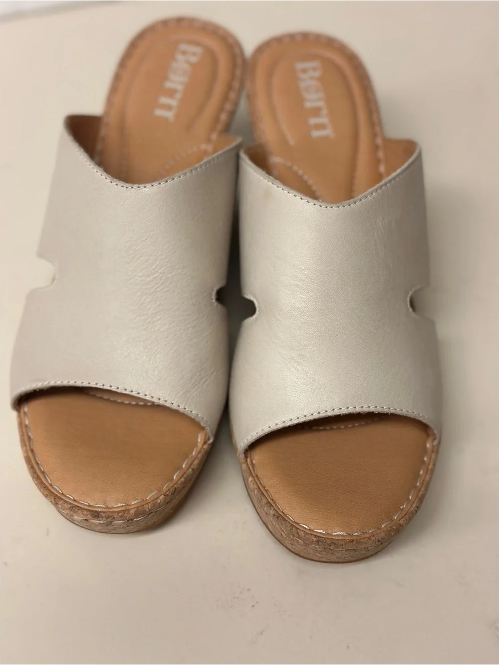Born Women's Off-White Slide Platform Sandals